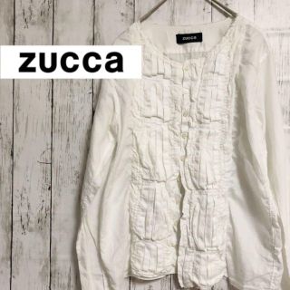 ズッカ(ZUCCa)のZUCCA　ズッカ　白ブラウス　フリル　ホワイト(シャツ/ブラウス(長袖/七分))