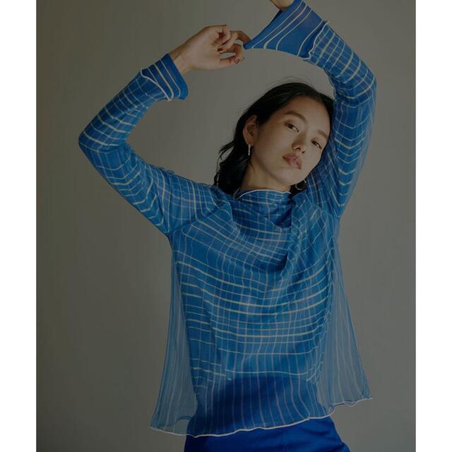 Ameri VINTAGE(アメリヴィンテージ)の週末限定値下げ/SIMPLE DOUBLE COLOR CHECK TOP レディースのトップス(カットソー(長袖/七分))の商品写真