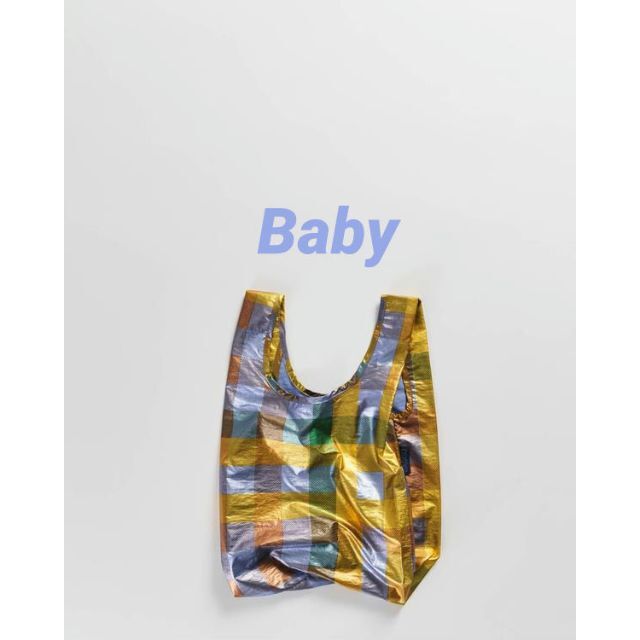 BAGGU(バグゥ)のBAGGU　新作　エコバッグ　ベビー　Baby　マドラス　メタリック　チェック レディースのバッグ(エコバッグ)の商品写真