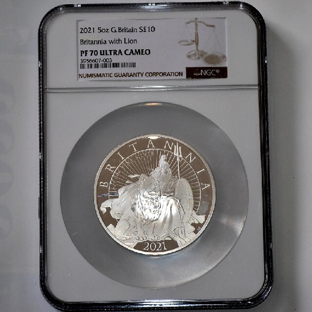 2021年 ブリタニアライオン 5オンス 銀貨NGC PF70UC