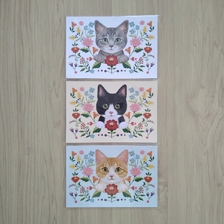 新品■フェリシモ猫部 ポストカード×3枚■可愛い■ねこ ネコ(印刷物)