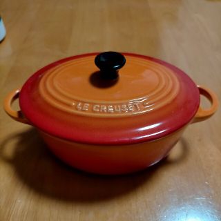 ルクルーゼ(LE CREUSET)のルクルーゼ ミニ オーバル ココットオレンジ(食器)