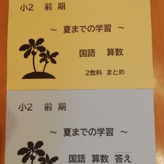 小2　前期　夏までの学習　国語 算数 2教科 まとめ　テキスト　解答(語学/参考書)