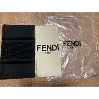 フェンディ(FENDI)のFENDI フェンディ ブラックウール スカーフ(マフラー)