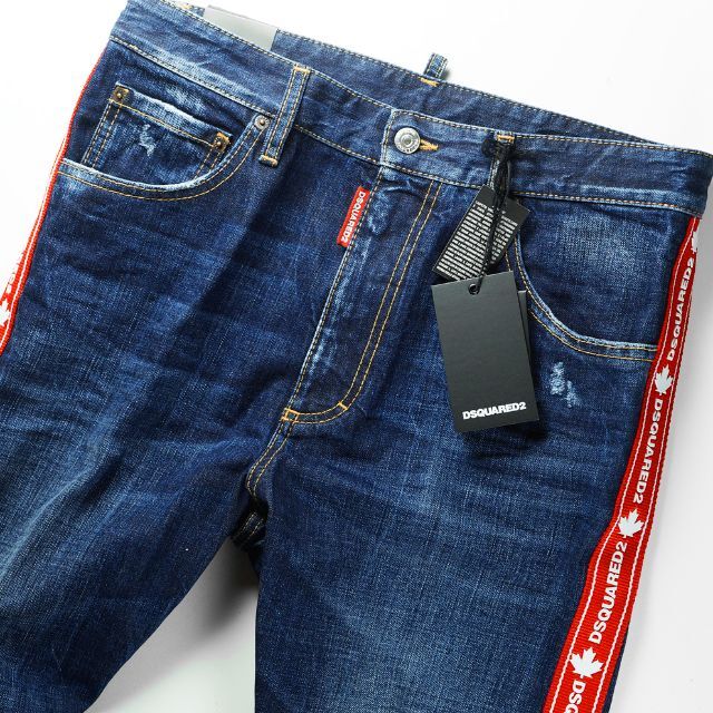 22春夏9.2万DSQUARED2ディースクエアードカモフラスケーターデニム48