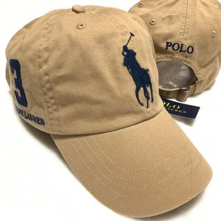 ポロラルフローレン(POLO RALPH LAUREN)のユニセックス 59cm 新品 ビッグポニー ベースボール キャップ / ベージュ(キャップ)