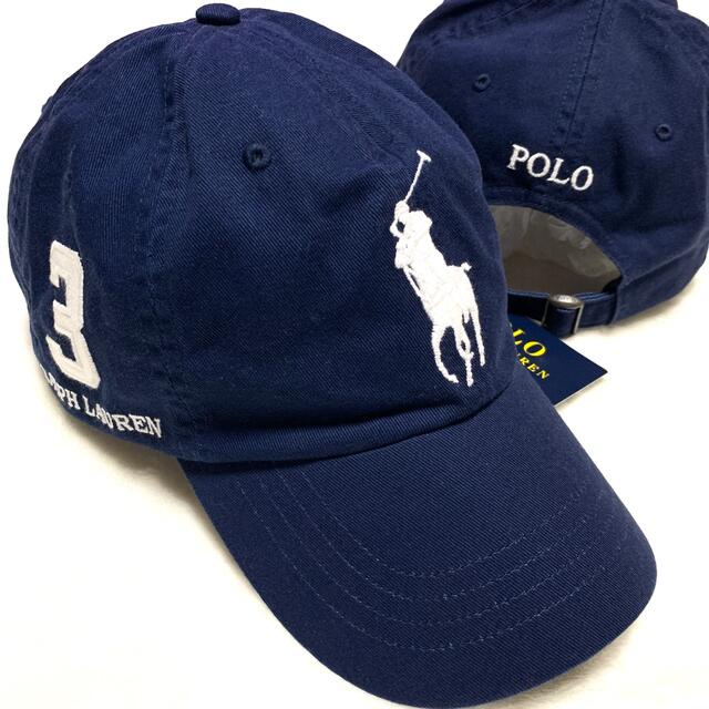 POLO RALPH LAUREN(ポロラルフローレン)のユニセックス 59cm 新品 ビッグポニー ベースボール キャップ / ネイビー メンズの帽子(キャップ)の商品写真