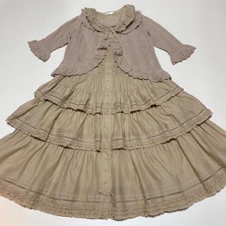 ピンクハウス(PINK HOUSE)の専用　ピンクハウス　モチーフ付カーディガン　ベージュ&フルール柄キャミソール　黒(カーディガン)