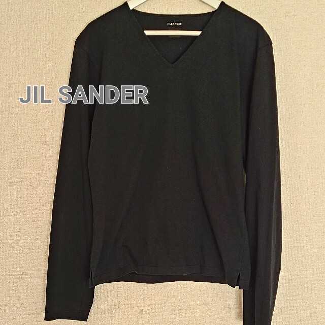 Jil Sander(ジルサンダー)のJIL SANDERジルサンダーVネック長袖tシャツ ブラック sizeS メンズのトップス(Tシャツ/カットソー(七分/長袖))の商品写真