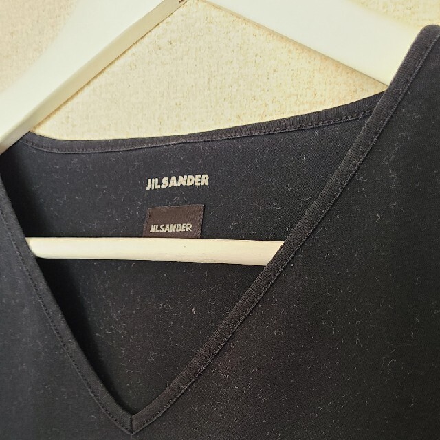 Jil Sander(ジルサンダー)のJIL SANDERジルサンダーVネック長袖tシャツ ブラック sizeS メンズのトップス(Tシャツ/カットソー(七分/長袖))の商品写真