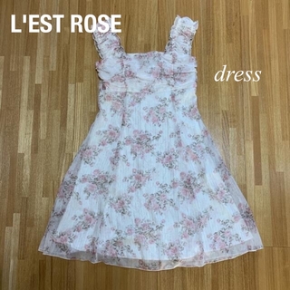 レストローズ(L'EST ROSE)の薔薇柄ワンピース L'EST ROSE シフォン(ミニワンピース)
