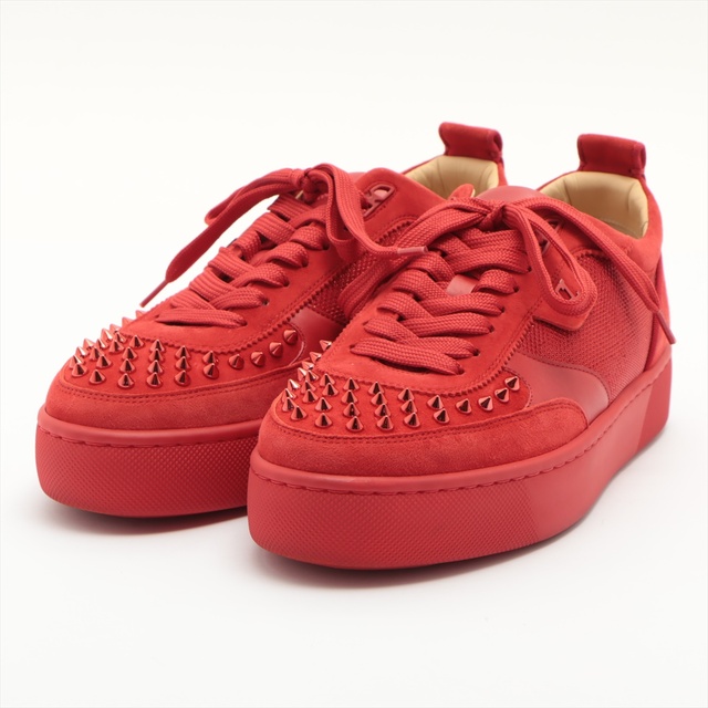 Christian Louboutin - クリスチャンルブタン  スエード×レザー 41 レッド メンズ スニーカー