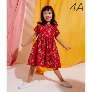 プチバトー(PETIT BATEAU)の新品未使用  プチバトー  プリント  半袖  ワンピース  4ans(ワンピース)