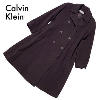 カルバンクライン(Calvin Klein)の美品カルバンクライン 高級カシミヤウール混ロングコート 9号M 上質ダブルボタン(ロングコート)