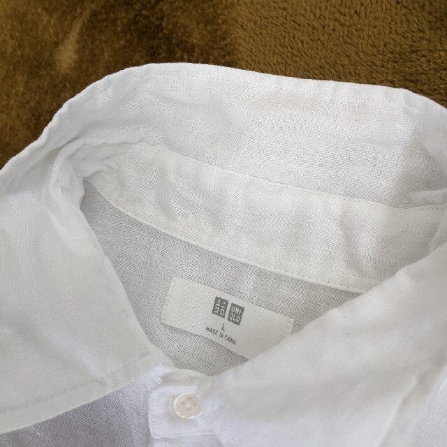 UNIQLO(ユニクロ)のユニクロ 白 リネンシャツ メンズのトップス(シャツ)の商品写真