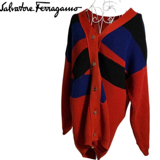 レア】Salvatore Ferragamo Cardigan 金ボタン 低価格で大人気の 65.0
