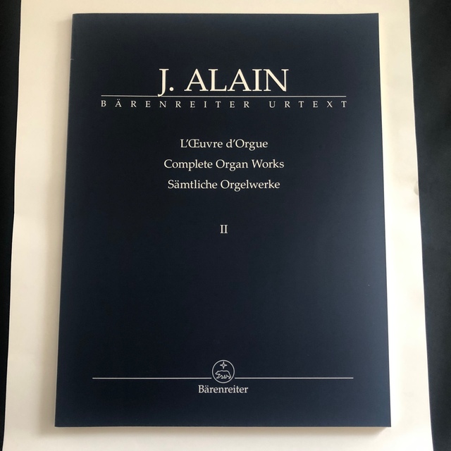パイプオルガン楽譜JAN ALAIN ベーレンライター版第2巻