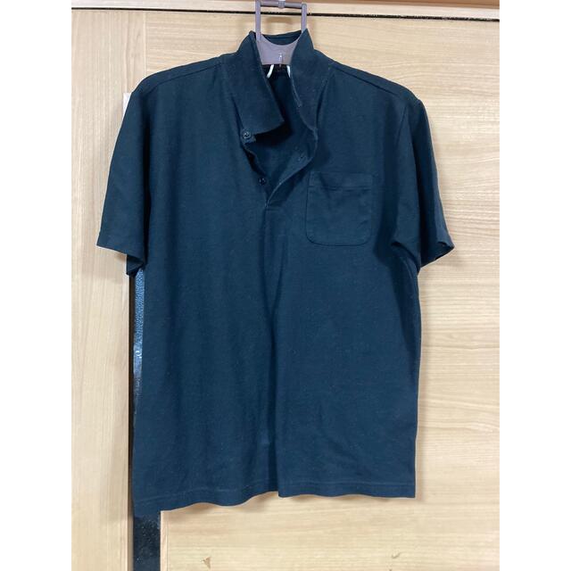 しまむら(シマムラ)の黒　半袖　ポロシャツ メンズのトップス(Tシャツ/カットソー(半袖/袖なし))の商品写真