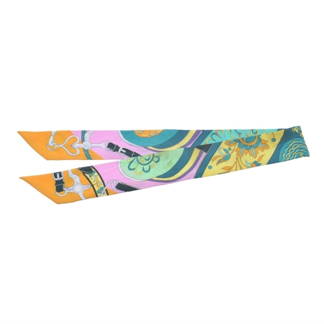 すぐったレディース福袋 Hermes - エルメス  ツイリー 旧タグ ベルト 花柄 スカーフ オレンジ/緑 バンダナ+スカーフ