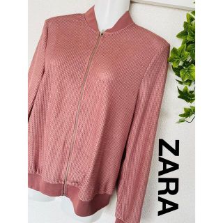 ザラ(ZARA)のザラ ＊ メッシュ ジャケット ブルゾン トップス ピンク 春色 XS(ブルゾン)