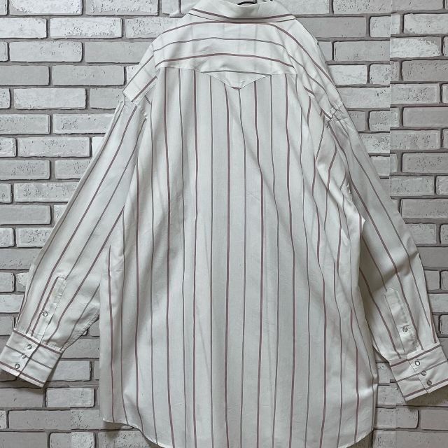 レア PANHANDLE SLIM 長袖シャツ ストライプ柄 ホワイト＆レッドL メンズのトップス(シャツ)の商品写真