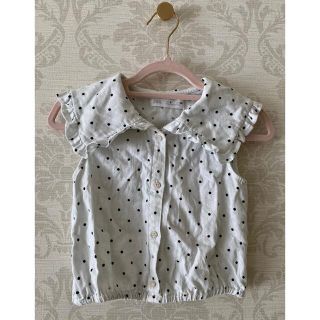 ザラキッズ(ZARA KIDS)のZARA／ビックレース襟ドットトップス(ブラウス)