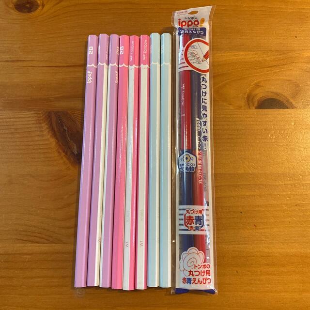 トンボ鉛筆(トンボエンピツ)のトンボのかきかたえんぴつ 2B+赤青えんぴつ エンタメ/ホビーのアート用品(鉛筆)の商品写真