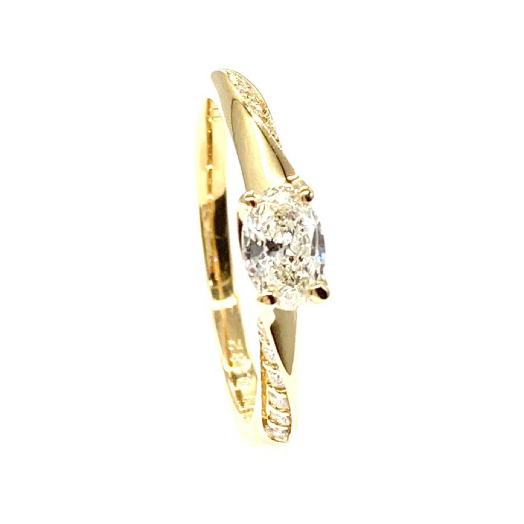 リング ダイヤモンド 18金イエローゴールド 指輪 11号 レディース メンズ レディースのアクセサリー(リング(指輪))の商品写真