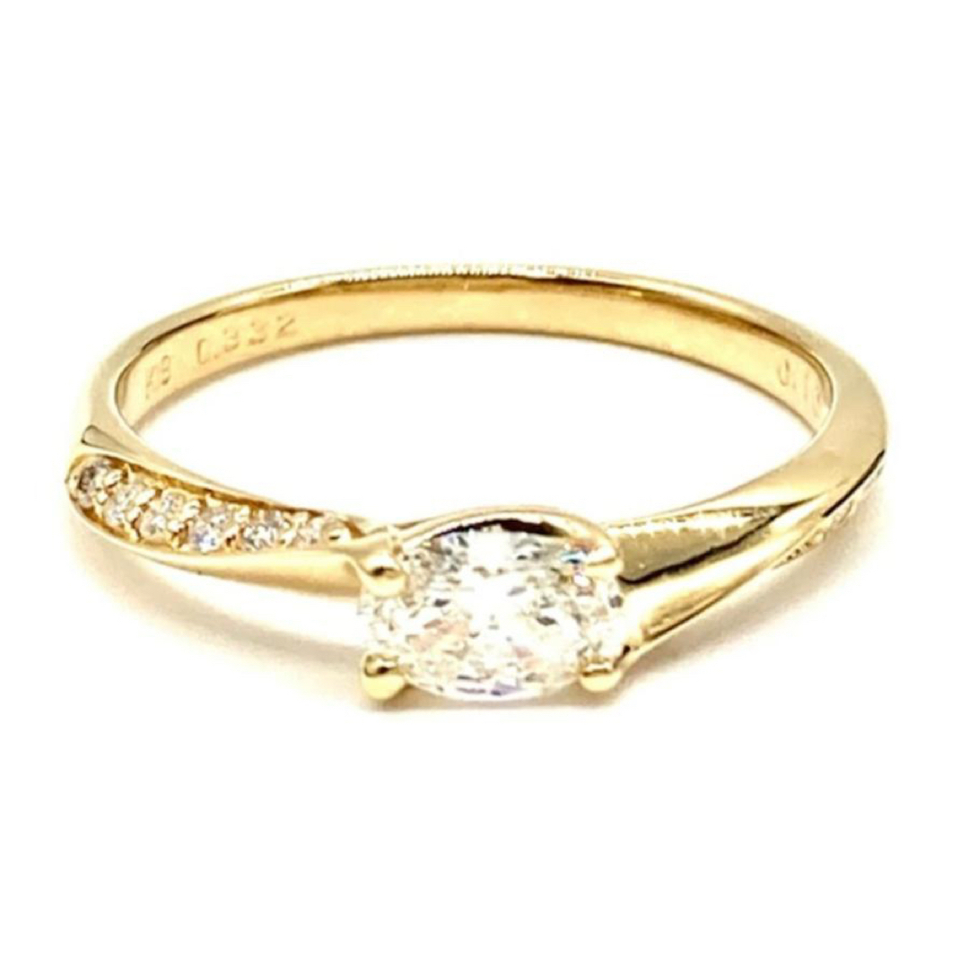 リング ダイヤモンド 18金イエローゴールド 指輪 11号 レディース メンズ レディースのアクセサリー(リング(指輪))の商品写真