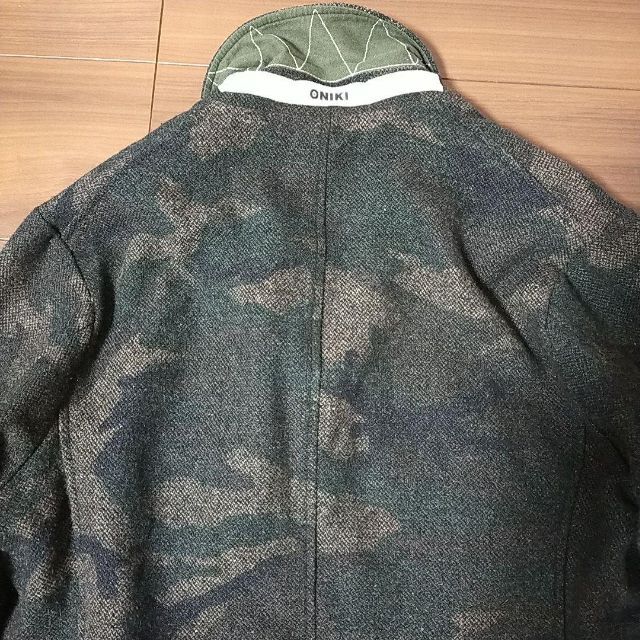 ONIKI オニキ　テーラードジャケット　ツイード　エルボーパッチ　カモフラ　M 6