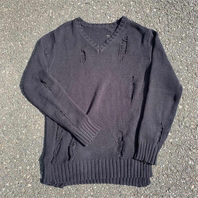 vintage クラッシュニット ダメージ加工 90's グランジ