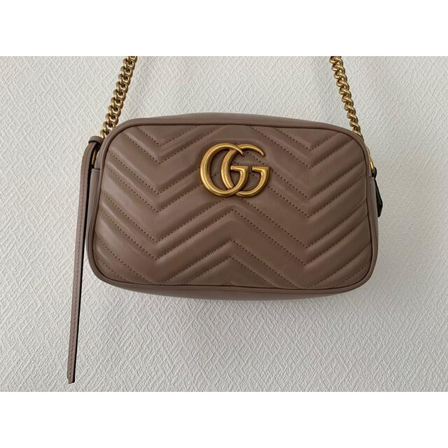 GUCCI グッチ GG マーモント ショルダーバッグ ピンクベージュ