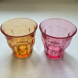 デュラレックス(DURALEX)の未使用 デュラレックス ピカルディ グラス ピンク オレンジ 各1個(グラス/カップ)