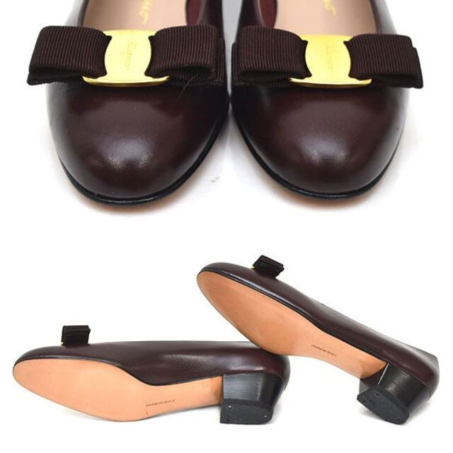 Salvatore Ferragamo(サルヴァトーレフェラガモ)の新品❤️フェラガモ ヴァラリボン アーモンドトゥ パンプス 7C(約24-24. レディースの靴/シューズ(ハイヒール/パンプス)の商品写真