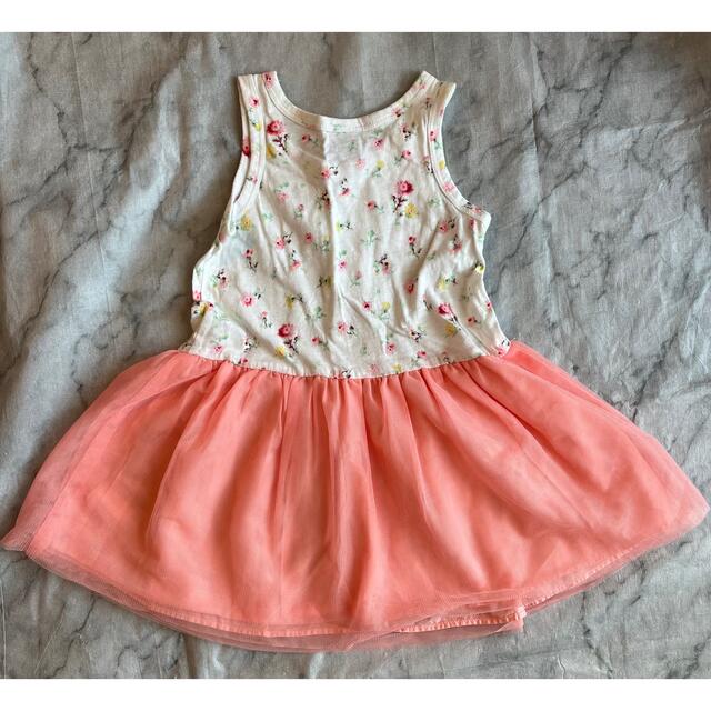 babyGAP(ベビーギャップ)のBabyGap 花柄チュールワンピース95cm キッズ/ベビー/マタニティのキッズ服女の子用(90cm~)(ワンピース)の商品写真