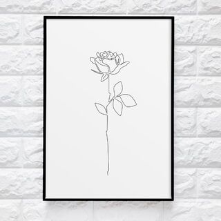 0255 ハガキサイズ 薔薇の一筆書きミニアートポスター シンプル 北欧の通販 By アートポスターshop Hosdecor ラクマ