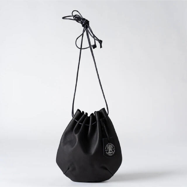 REN ピッグレザー 巾着型ショルダー黒 REN ピッグレザー 巾着型ショルダー黒