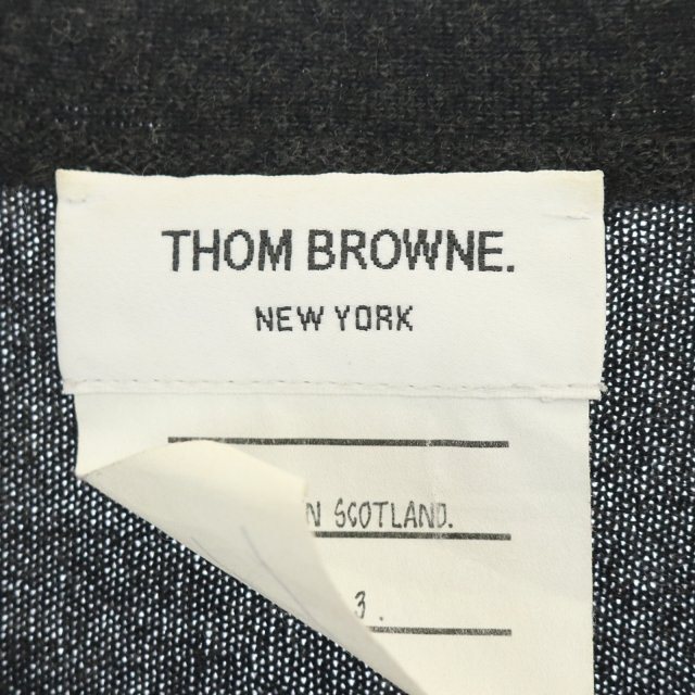 THOM BROWNE(トムブラウン)のトムブラウン 4BAR トリコロールウールニットカーディガン 長袖 メンズのトップス(カーディガン)の商品写真