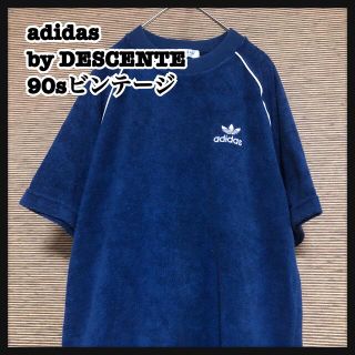 アディダス(adidas)の 【アディダス】90s　デサント製　半袖Tシャツ トレフォイルロゴ　刺繍ロゴA5(Tシャツ/カットソー(半袖/袖なし))