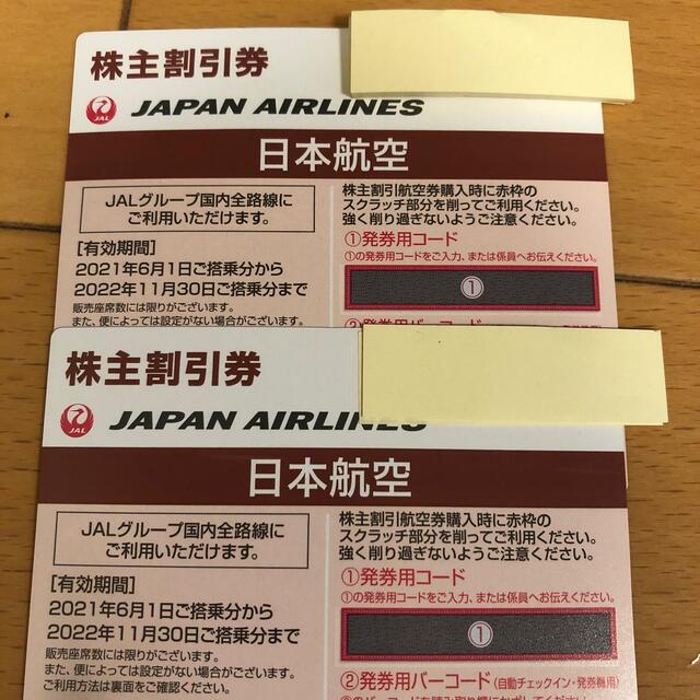 JAL 株主優待　2枚　有効期間　2022年11月30日