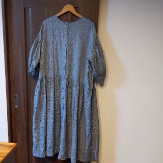 ネストローブ(nest Robe)のネストローブ　リネンギンガムバルーンスリーブワンピース(ロングワンピース/マキシワンピース)