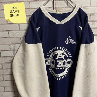 90s 古着 ゲームシャツ カナダ製 ワッペン ビッグシルエット ゆるだぼ(Tシャツ/カットソー(七分/長袖))