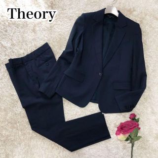 セオリー(theory)の美品♡Theory パンツスーツ テーラードジャケット パンツ ネイビー 無地(スーツ)