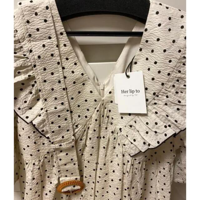 アウトレット送料無料】 Her lip to♡Miracle Wave Belted Dot Dress