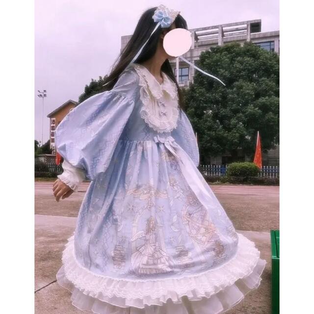 新品♡ロリータワンピース　ゴスロリ　ゆめかわ　青　♡jjt