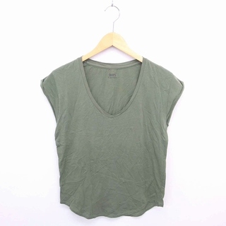 シップス(SHIPS)のシップス Tシャツ カットソー Vネック 綿 フレンチスリーブ 半袖 緑(Tシャツ(半袖/袖なし))