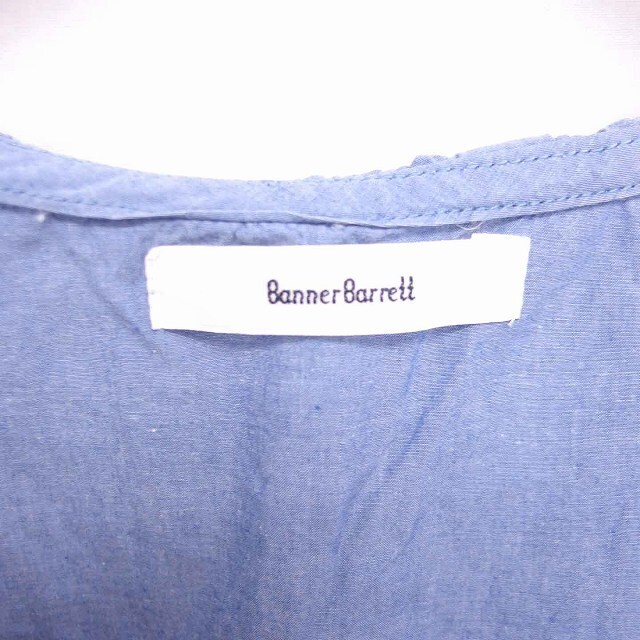 Banner Barrett(バナーバレット)のバナーバレット カットソー フリル 丸首 ノースリーブ 38 ブルー 青 レディースのトップス(カットソー(半袖/袖なし))の商品写真