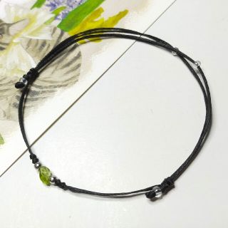 天然石コードアンクレット　ペリドット・フリーシェイプ　画像の品(アンクレット)