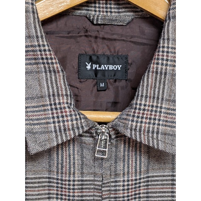 PLAYBOY(プレイボーイ)のPLAYBOY プレイボーイ 刺繍ロゴ スイングトップ グレンチェック メンズのジャケット/アウター(その他)の商品写真