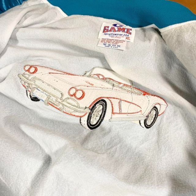 Chevrolet(シボレー)のシボレーコルベット 米国製ナイロンスタジャン アメ車刺繍デカロゴ ライトアウター メンズのジャケット/アウター(ナイロンジャケット)の商品写真